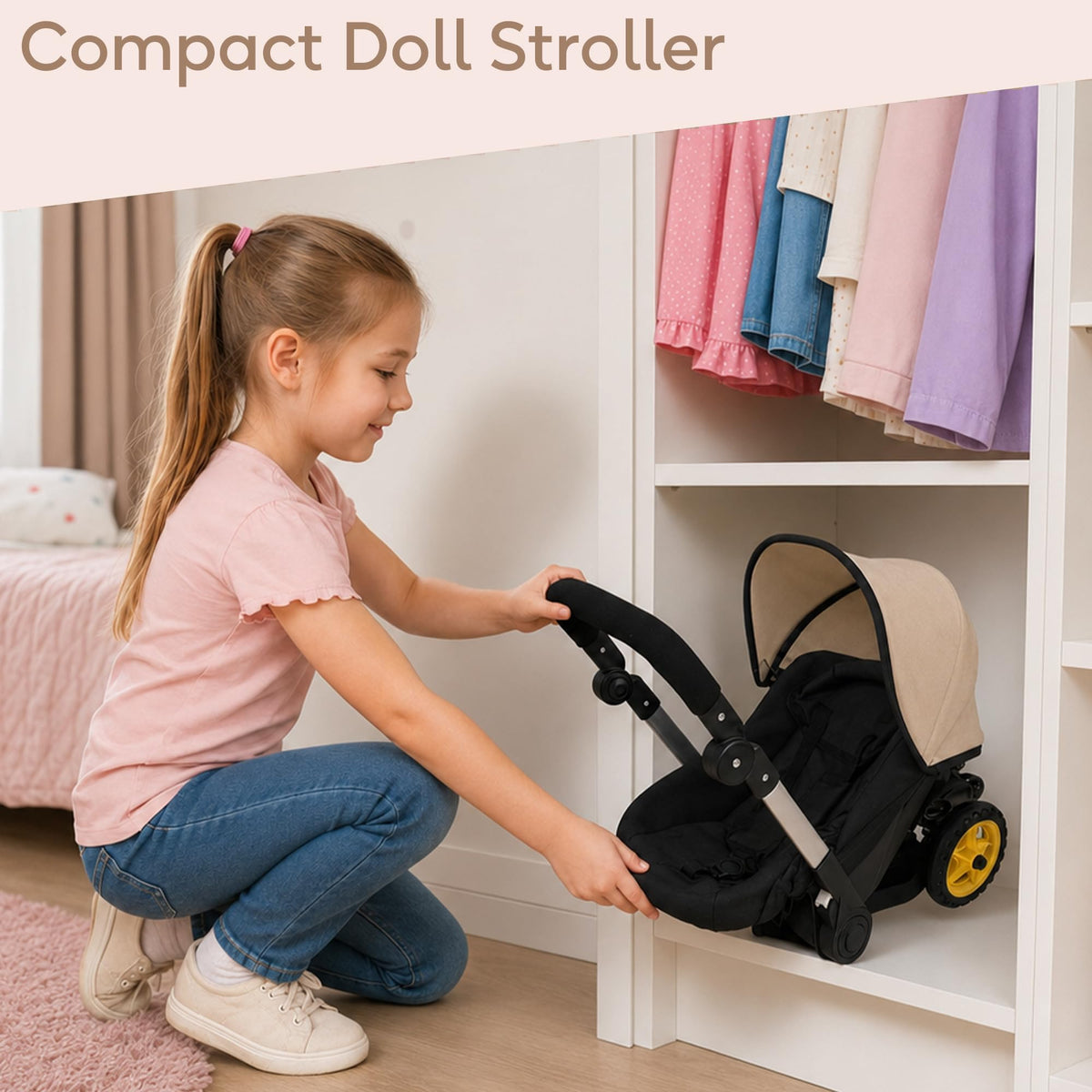 Convertible 2-in-1 Doll Stroller and Car Seat W505