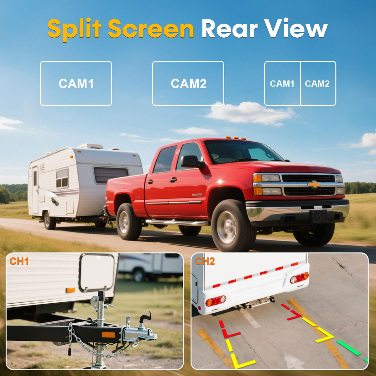 7" Split Screen Dual Backup Camera System J36855