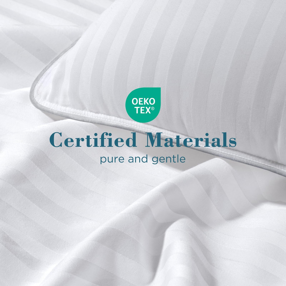 King Size Set of 2 Striped White Pillows R181149