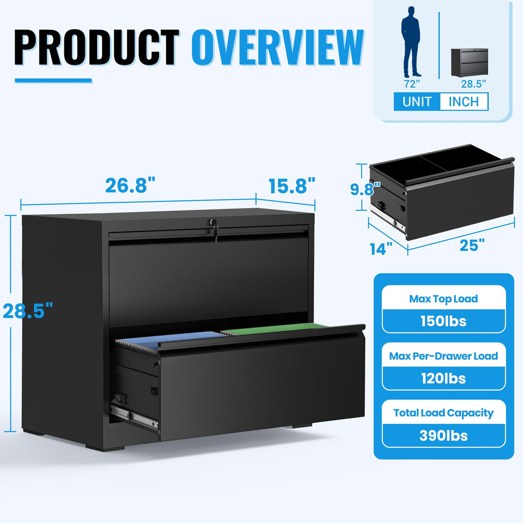 2 Drawer Metal File Cabinet with Lock G98187