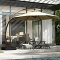 11-FT Patio Offset Cantilever Umbrella with Base H4641