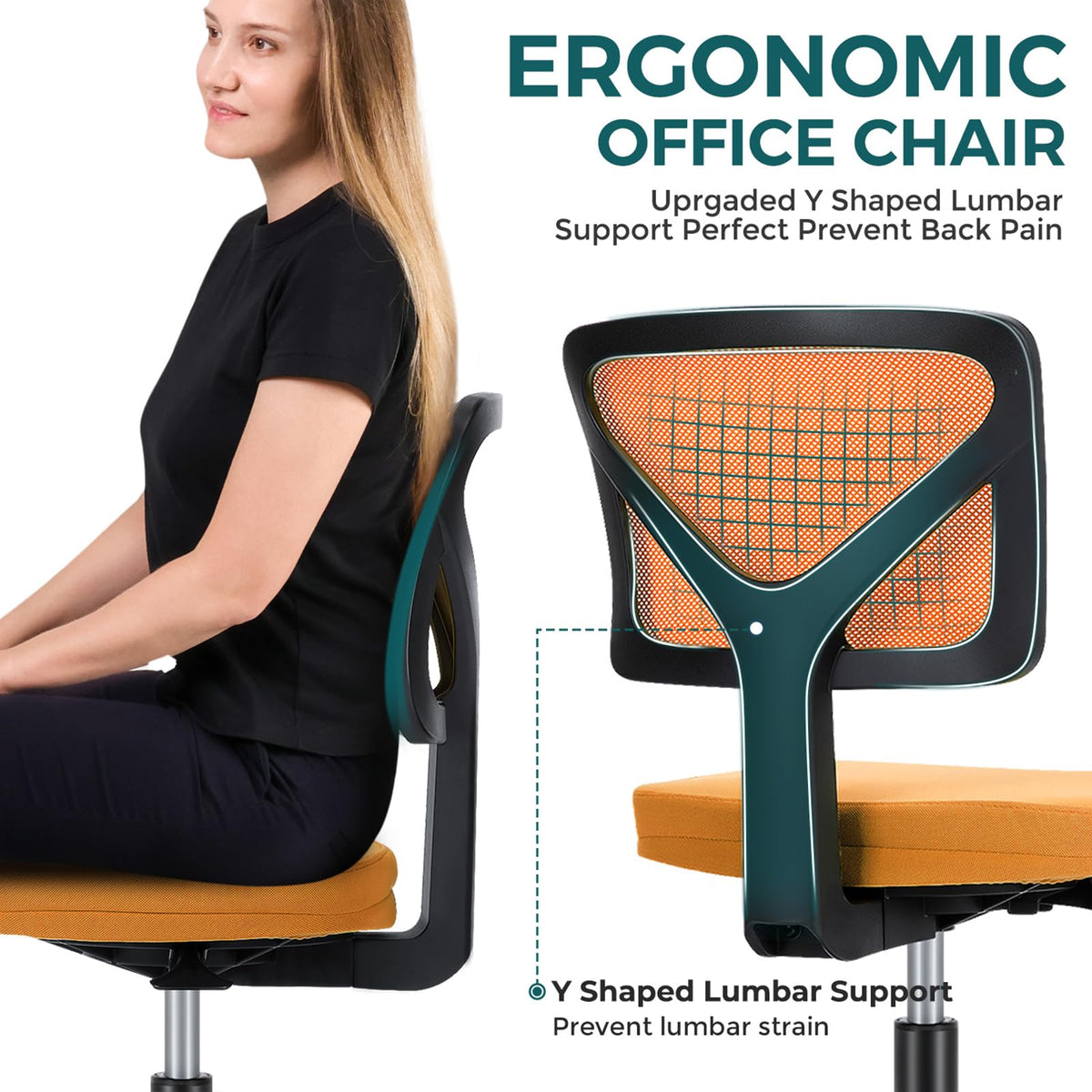 Armless Mesh Office Chairs S3579