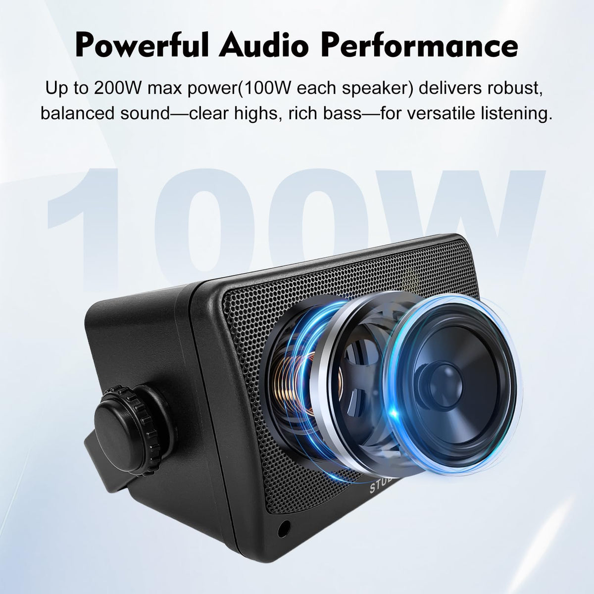 3.5 Inch Indoor Outdoor Wall Mounted Bluetooth Speakers, 200W 3-Way Waterproof, Black, 2 Pack G24400
