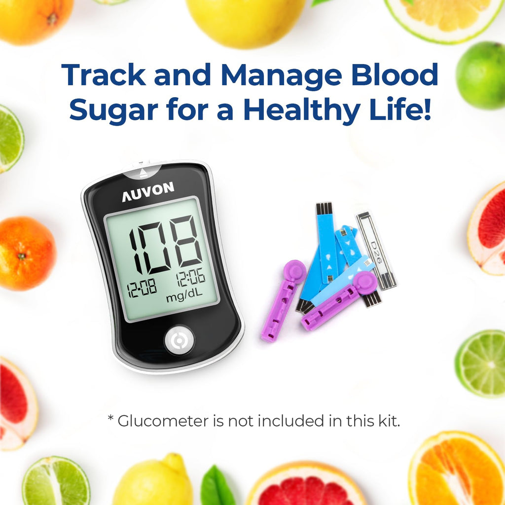 Blood Glucose Test Strips & Lancets Kit, 100 Pack, 30 Gauge I64092