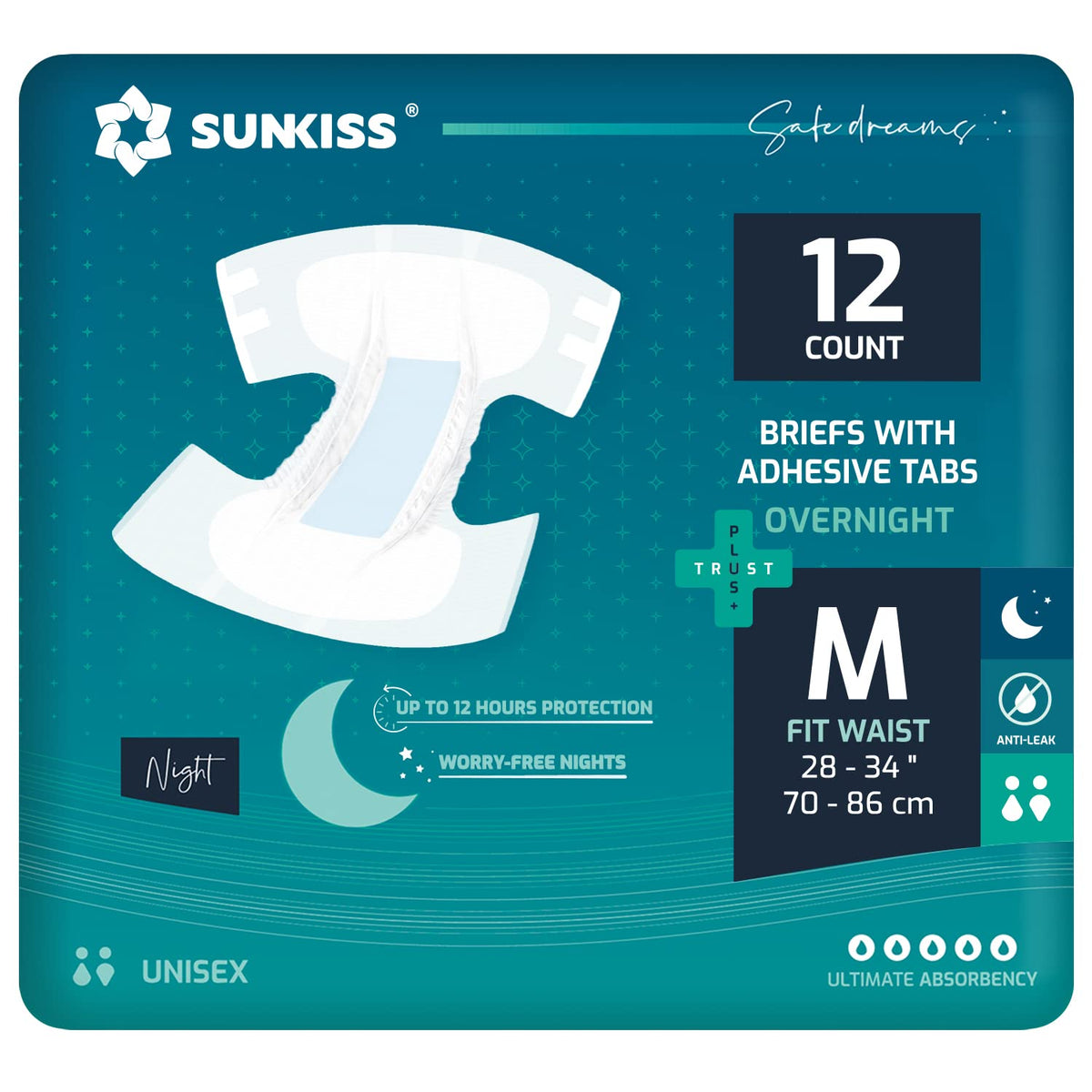 Adult Diapers Medium 12 Count & Wet Wipes 200 Count T65473
