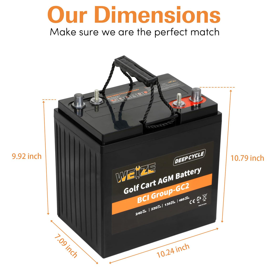 6V 240ah Deep Cycle AGM Battery V7432