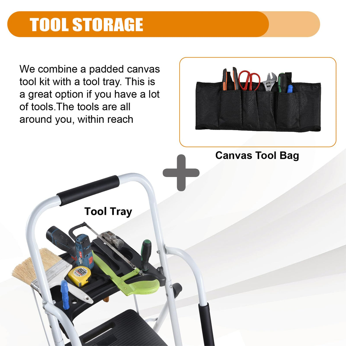 4 Step Ladder with Handrails 330lbs Capacity N552