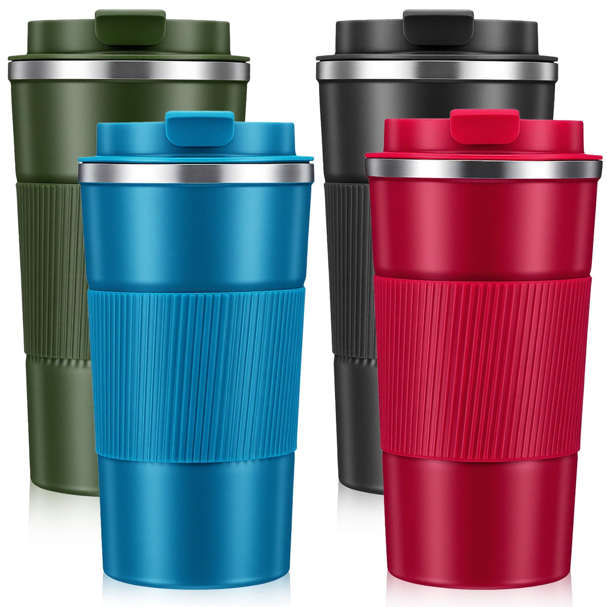 4 Pack 17oz Stainless Steel Insulated Coffee Mug with Lid E8103