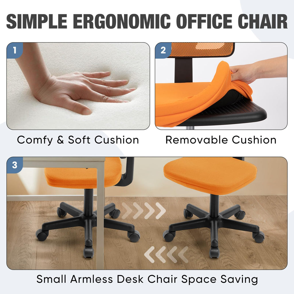 Orange Mesh Ergonomic Low-Back Swivel Office Chair I3231