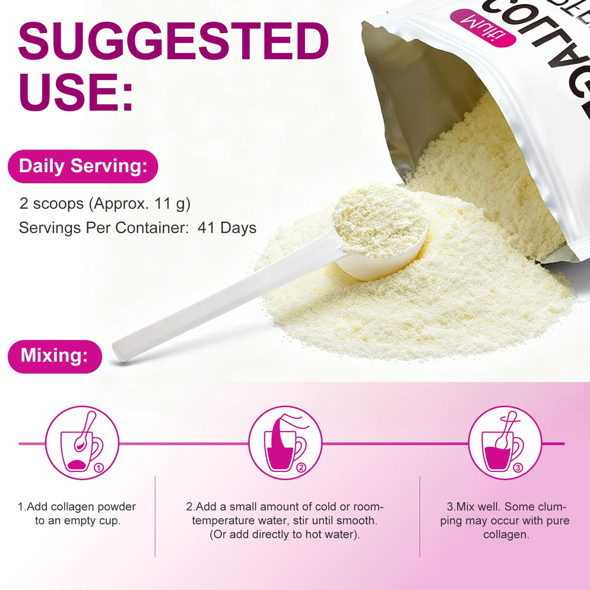 Unflavored Hydrolyzed Collagen Peptides Powder 16 oz X317916