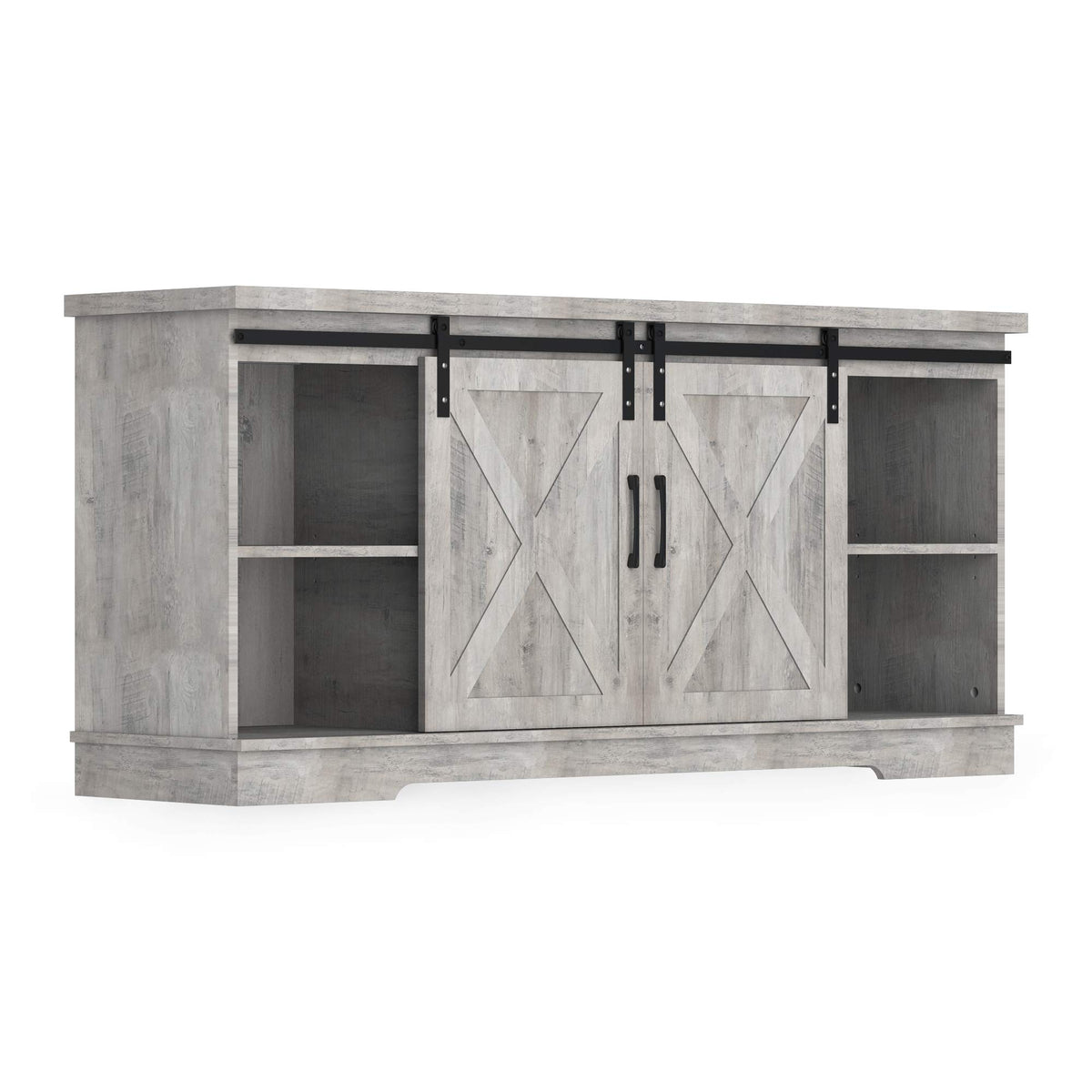 65 Inch Oak TV Stand with Storage Cabinet H53289