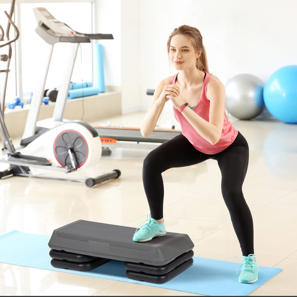 28.5'' Exercise Aerobic Step Platform with 4 Risers F148