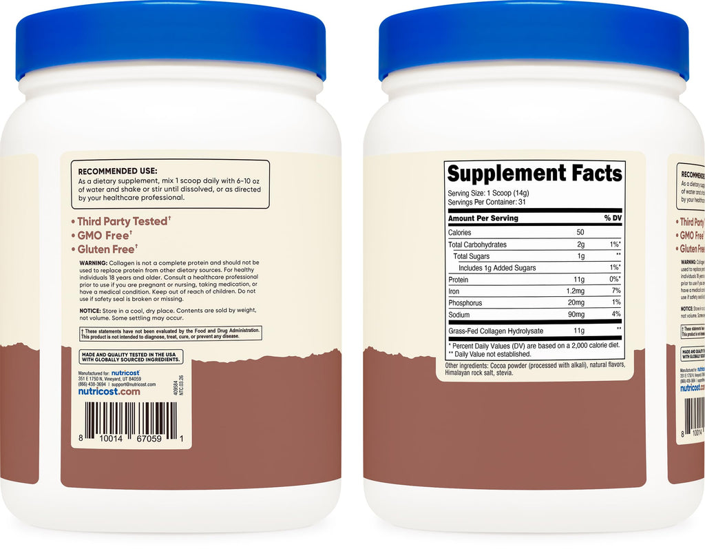 Collagen Peptides Powder 1LB Chocolate Z681327