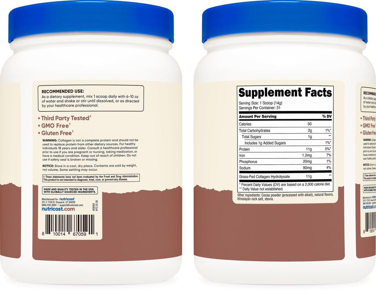Collagen Peptides Powder 1LB Chocolate Z681327