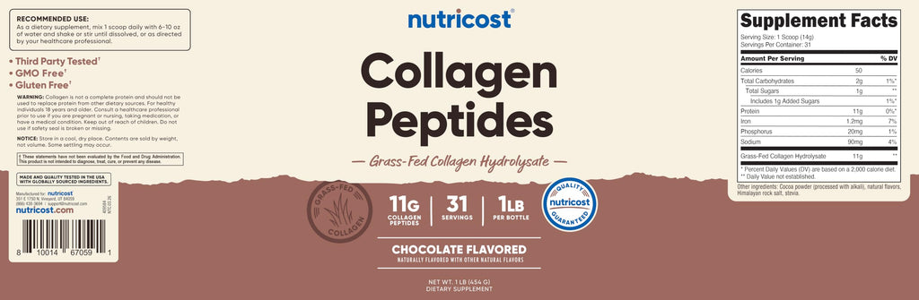 Collagen Peptides Powder 1LB Chocolate Z681327
