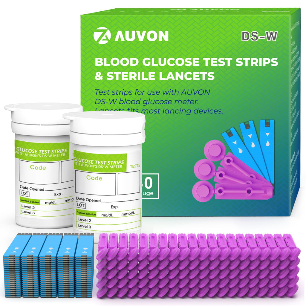 Blood Glucose Test Strips & Lancets Kit, 100 Pack, 30 Gauge I64092
