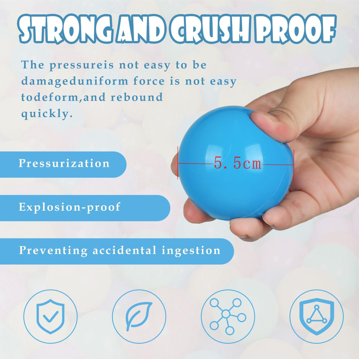 100 Pack BPA Free Colorful Plastic Balls Z774616