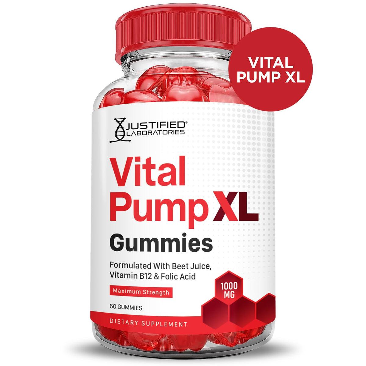 Vital Pump XL Performance Gummies 1000MG Beet Juice B12 Vegan Non GMO 120 Gummys B124996