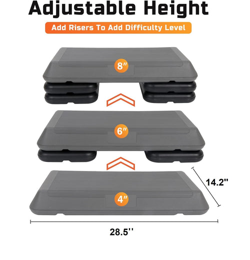 28.5'' Exercise Aerobic Step Platform with 4 Risers F148