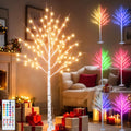 5 ft RGB Lighted Birch Tree N315