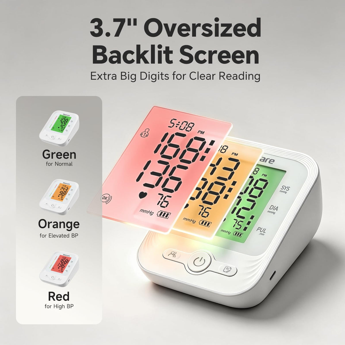 Upper Arm Blood Pressure Monitor with Adjustable Cuff B882