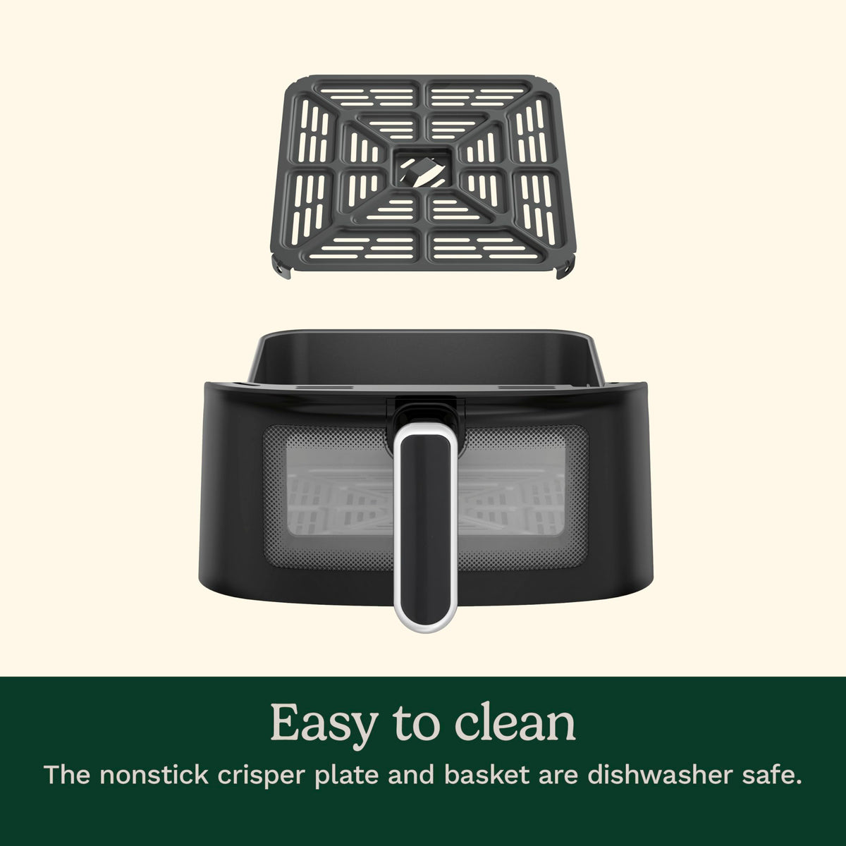 6-Quart Air Fryer with 5 Cooking Functions, Stainless Steel & Black L78831