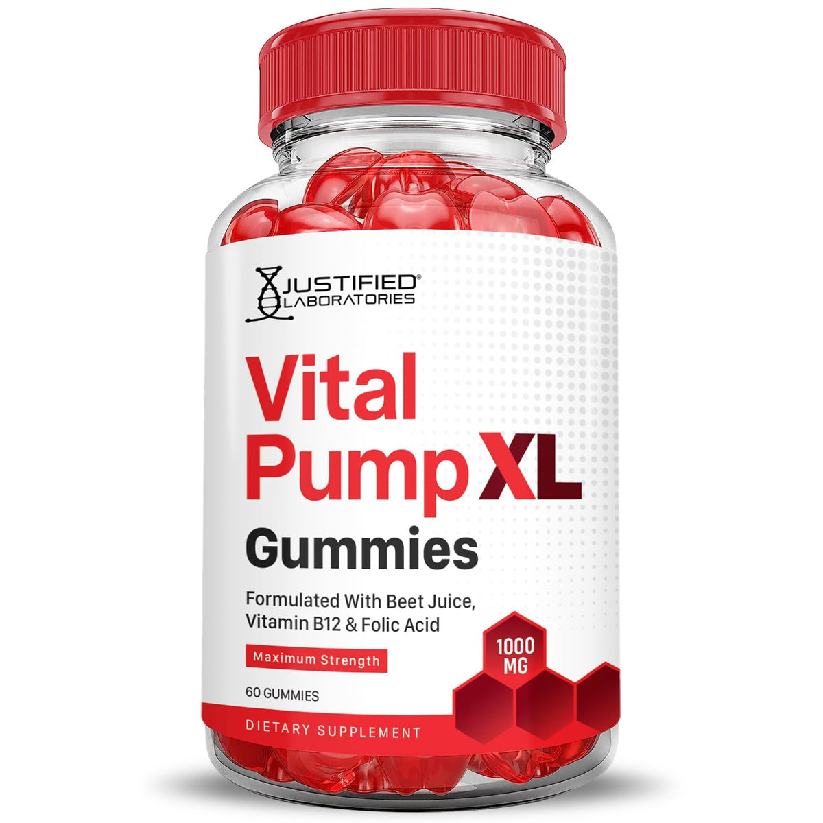 Vital Pump XL Performance Gummies 1000MG Beet Juice B12 Vegan Non GMO 120 Gummys B124996