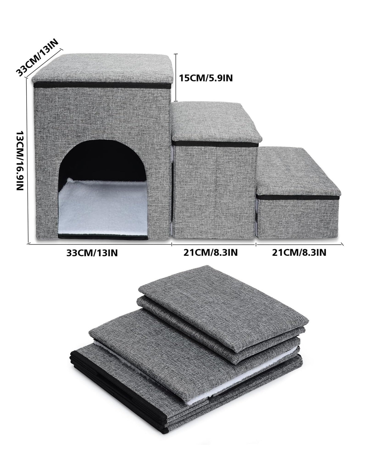 Folding Pet Stairs with Storage Box U426