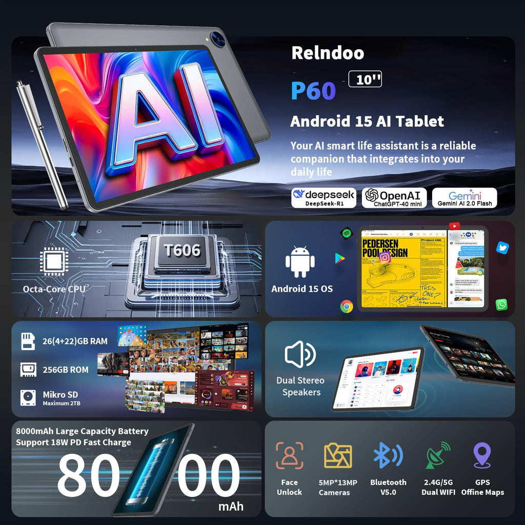 10 Inch Android Tablet with Keyboard P8976