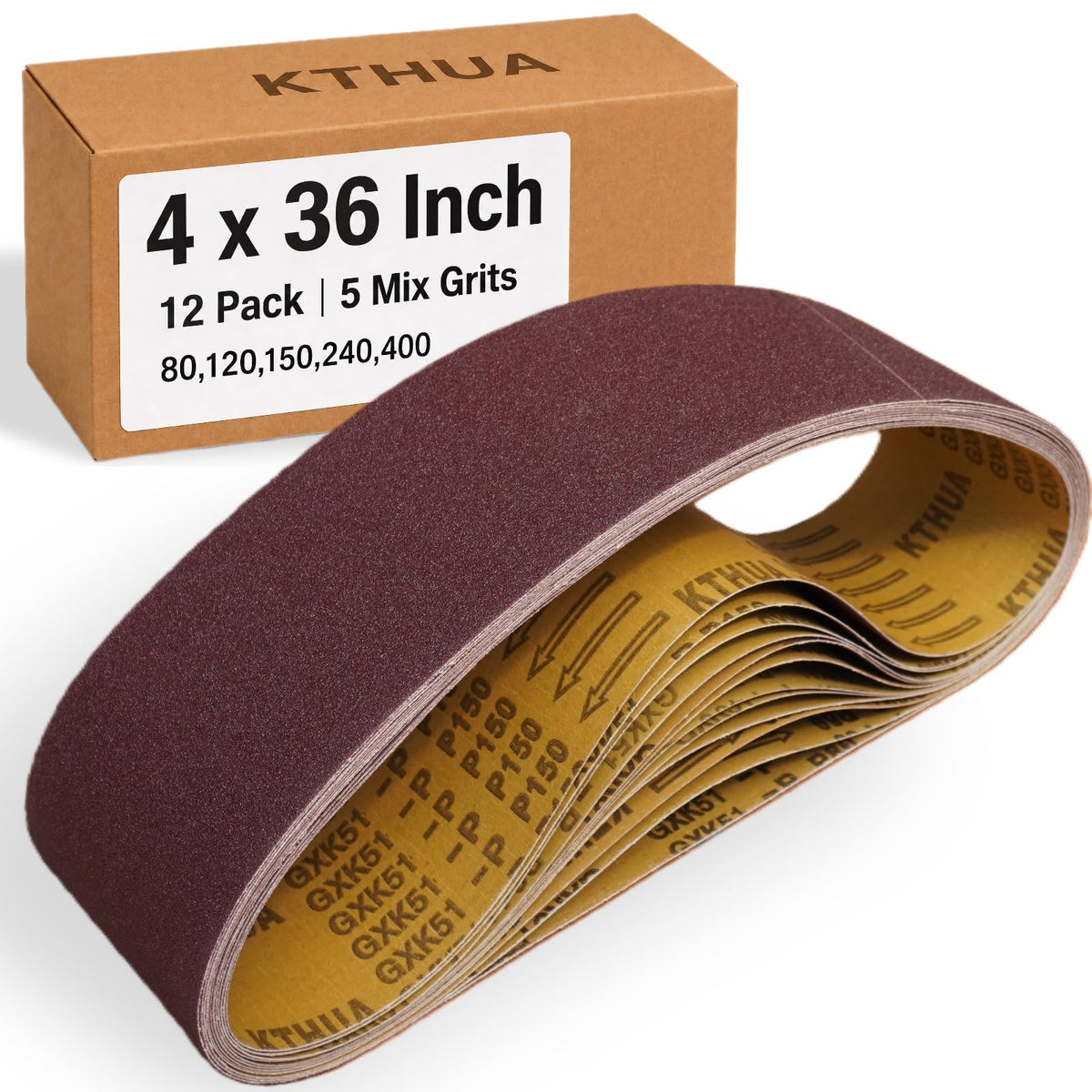 4x36 Aluminum Oxide Sanding Belts, 12 Pack V2012