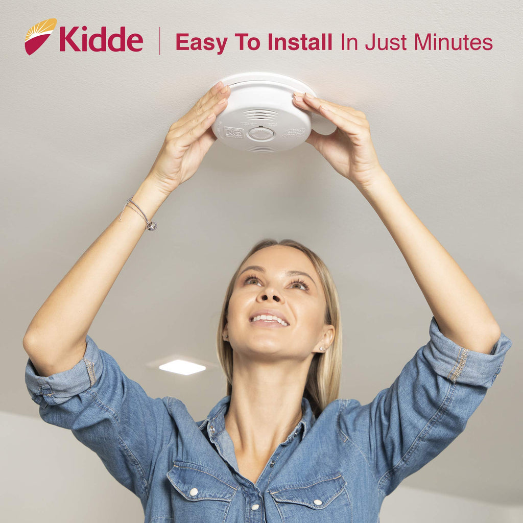 Hardwired Smoke and Carbon Monoxide Detector Alarm with Voice Warning, White N8985