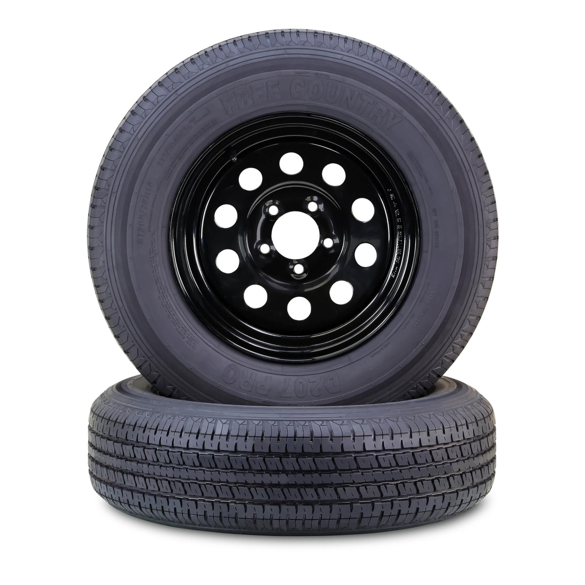 Trailer Tire Wheel ST205/75R15 10PR E 5X4.5 Black Pk2 Y535