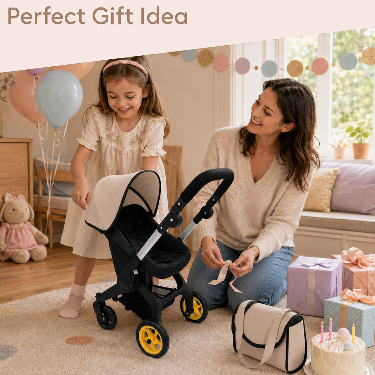 Convertible 2-in-1 Doll Stroller and Car Seat W505