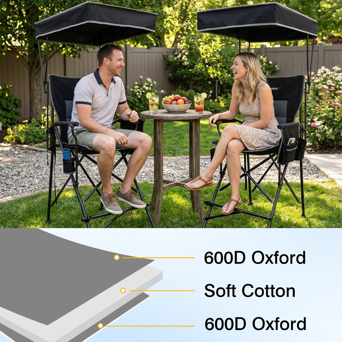 Oversized Folding Director Chair with Canopy and Footrest B4925