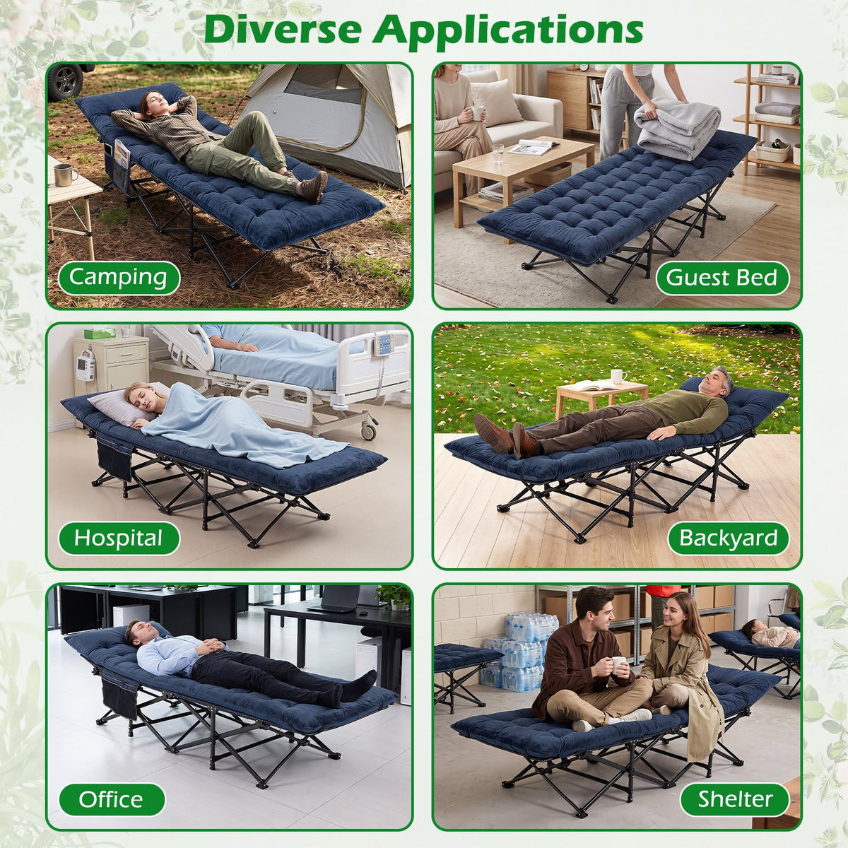 Camping Cot with Padded Mat H935475