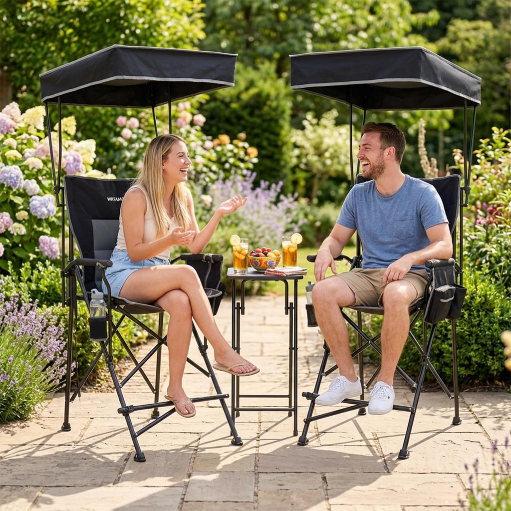 Oversized Folding Director Chair with Canopy and Footrest B4925