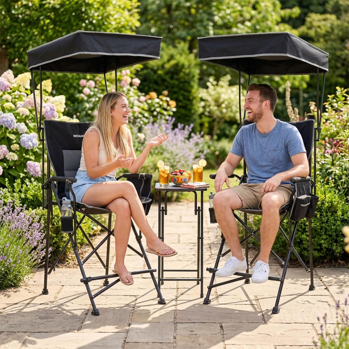Oversized Folding Director Chair with Canopy and Footrest B4925