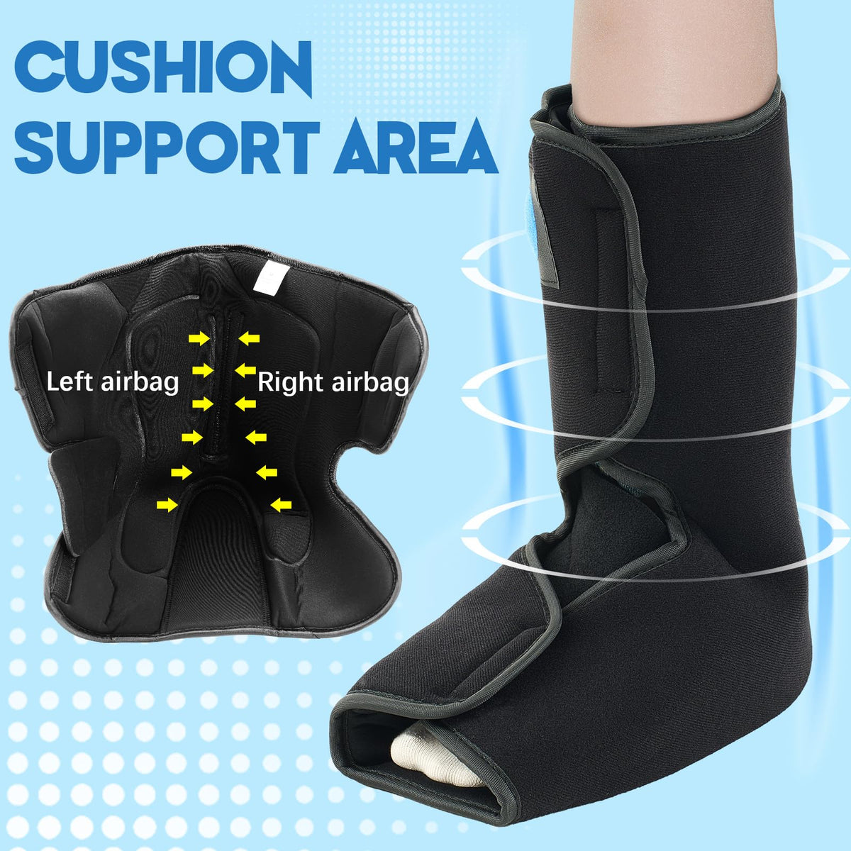 2 Pcs Short Air Cam Walking Boot with Adjustable Bladder & Knob F50870