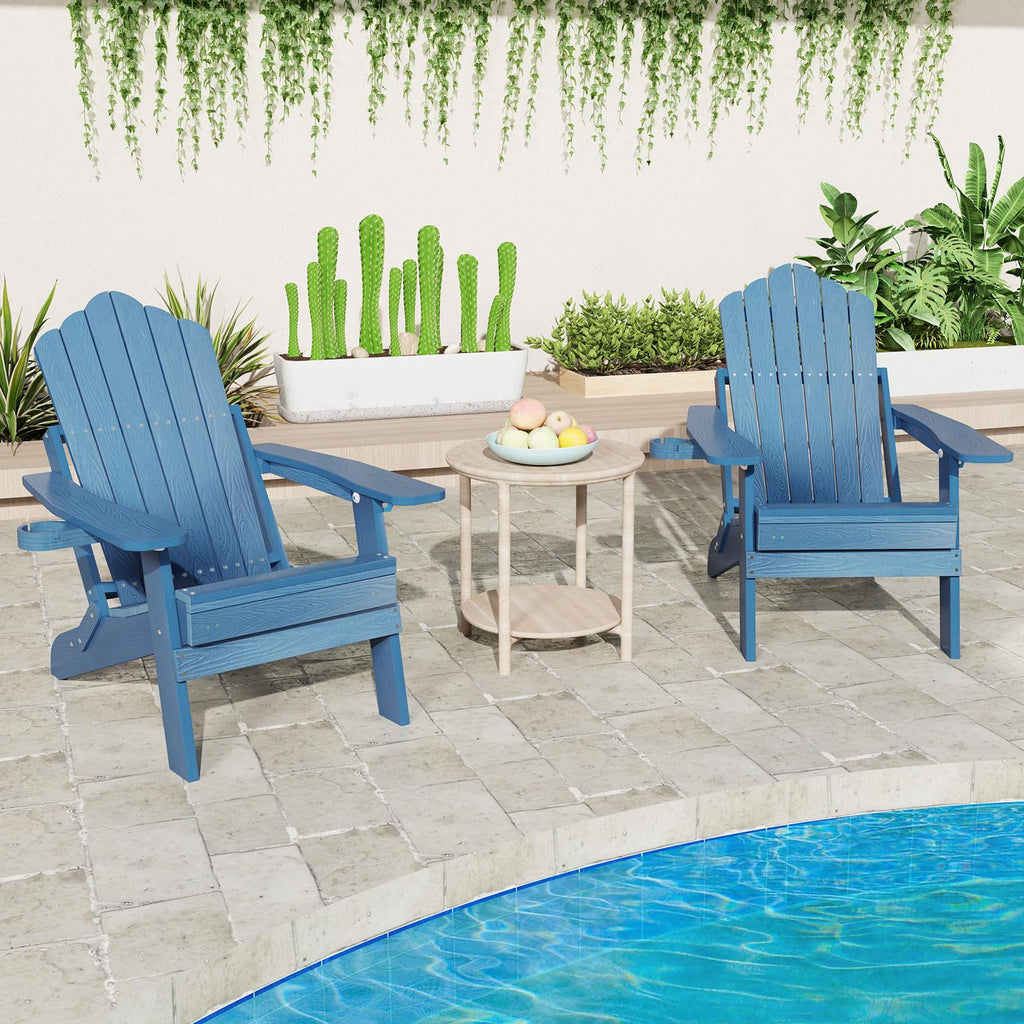 Folding Adirondack Chair with Adjustable Backrest and Ottoman Y17515
