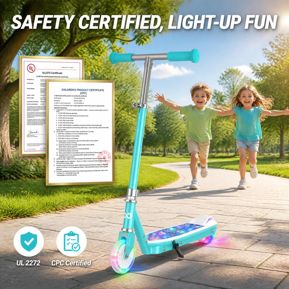 Electric Scooter for Kids, 5 MPH, LED Light-Up Wheels, Ages 3-8 M8517