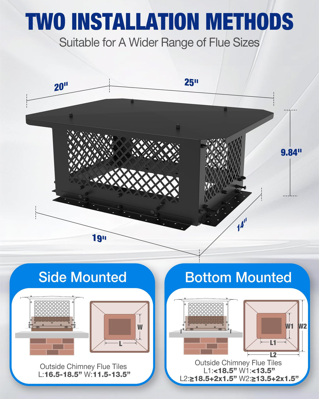 Rectangular Chimney Cap 14"x19" U2699