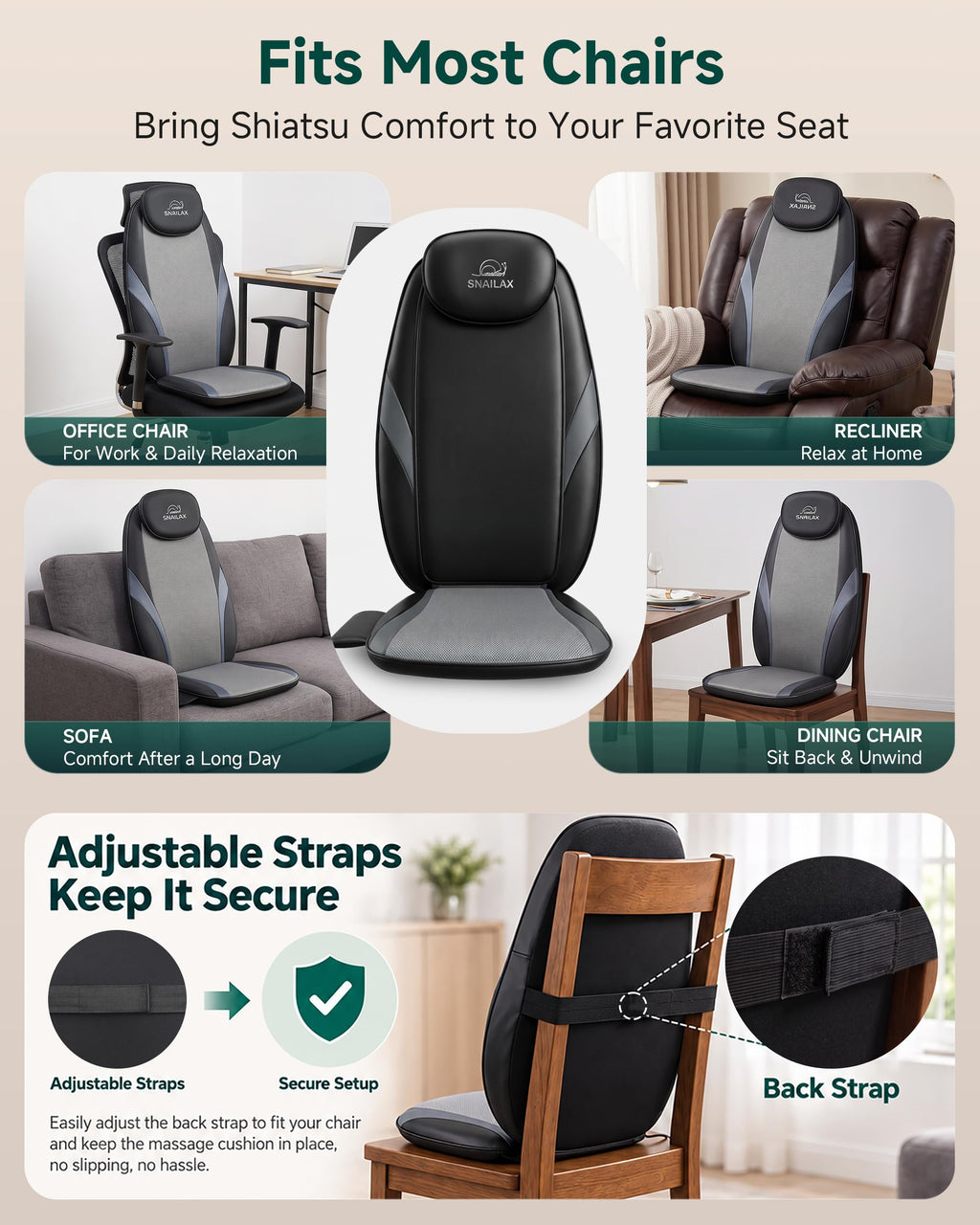 Shiatsu Back Massager with Heat Q2356