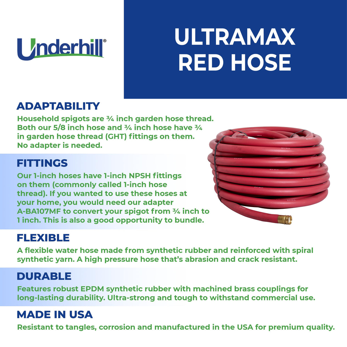 100 ft Rubber Flexible Anti-Kink Garden Water Hose P7844