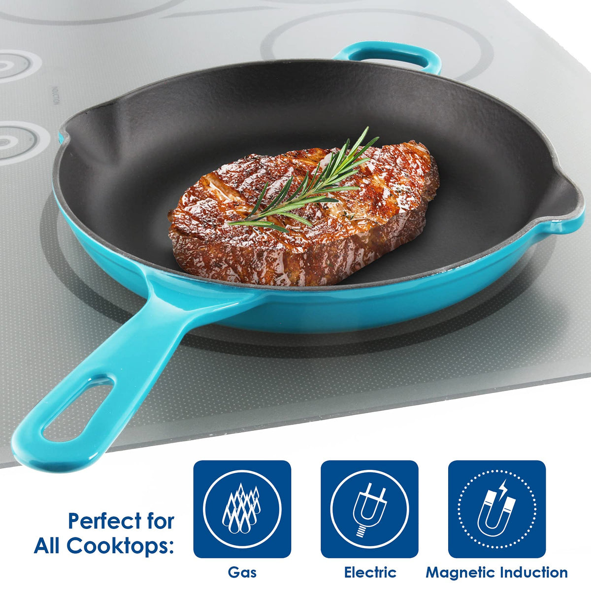 Cast Iron Skillet, 10 inch, Sea Blue A967522