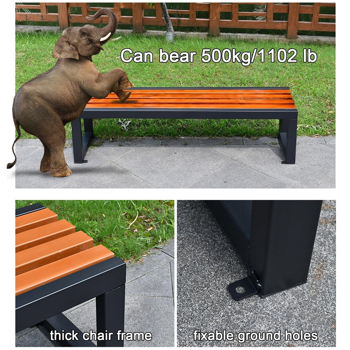 47.2in Cast Iron Outdoor Bench X9966