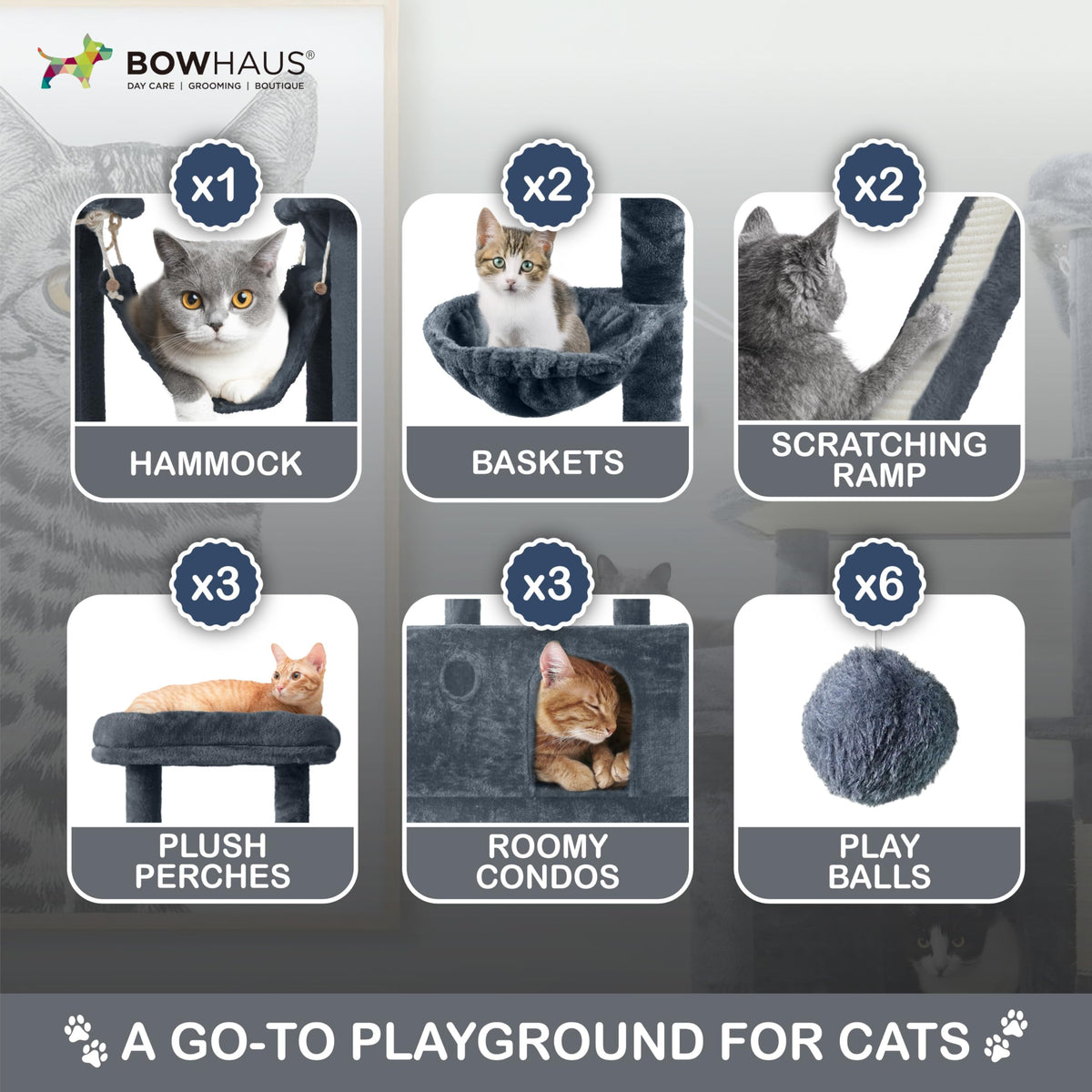 Extra Large 80-Inch Tall Cat Tree with Scratching Posts Q482