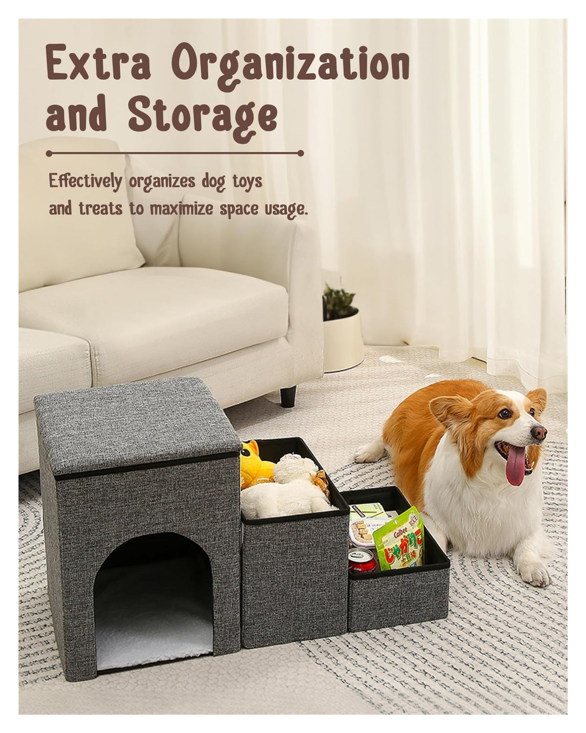 Folding Pet Stairs with Storage Box U426