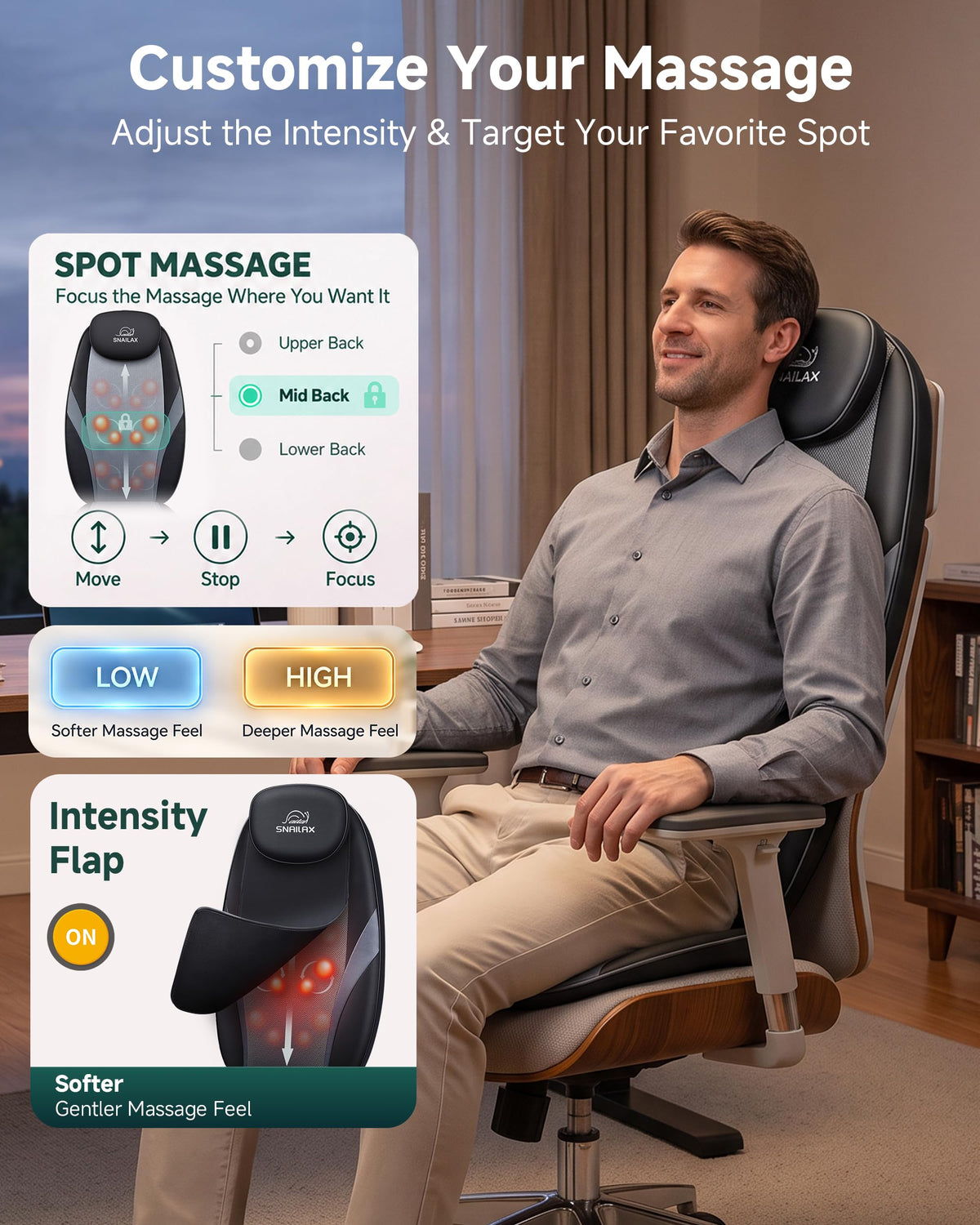 Shiatsu Back Massager with Heat Q2356