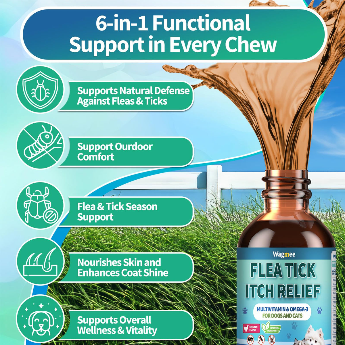 Oral Flea and Tick Prevention Drops 2 fl oz K70767