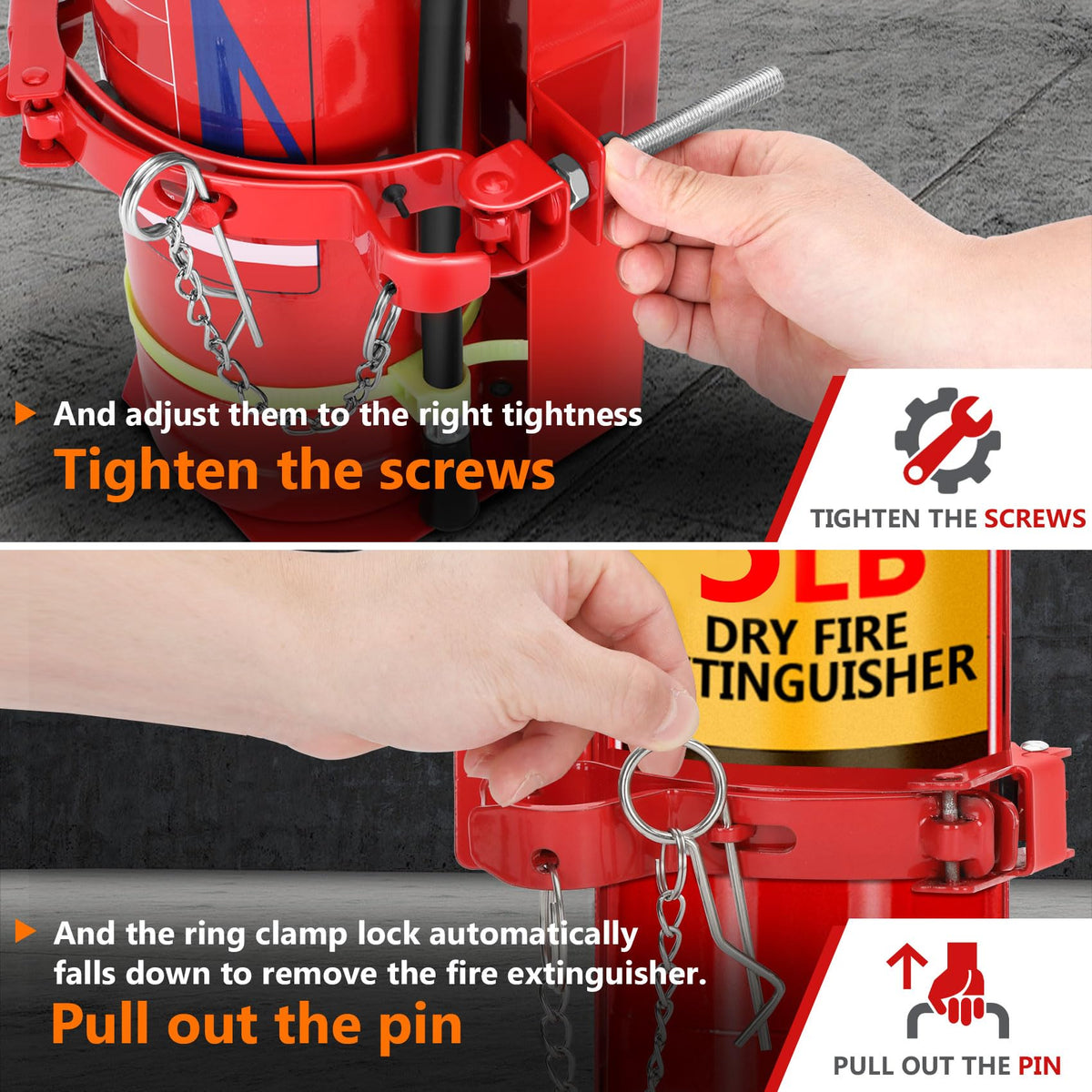 Heavy Duty Fire Extinguisher Brackets & Mounts Steel Red X443660
